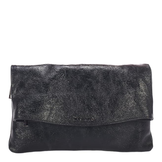Krole Black Leather Clutch Bag