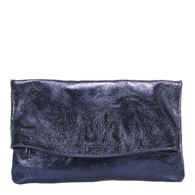 Krole Blue Leather Clutch Bag