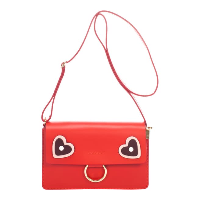 Ane & Elle Red Leather Clutch Bag
