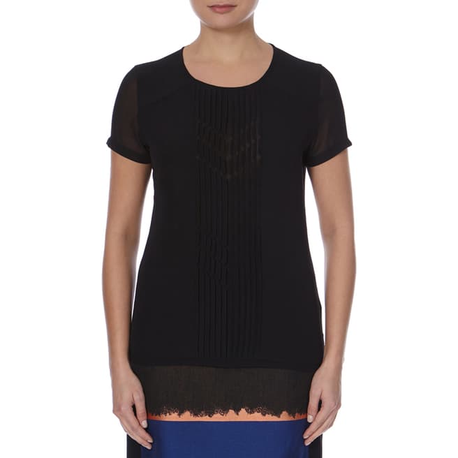 Boss by Hugo Boss Black Front Pleated Detail Enolde Top