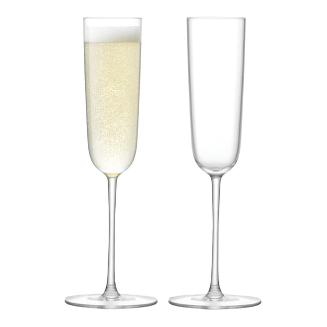 LSA Set of 2 Clear Olivia Champagne Flutes