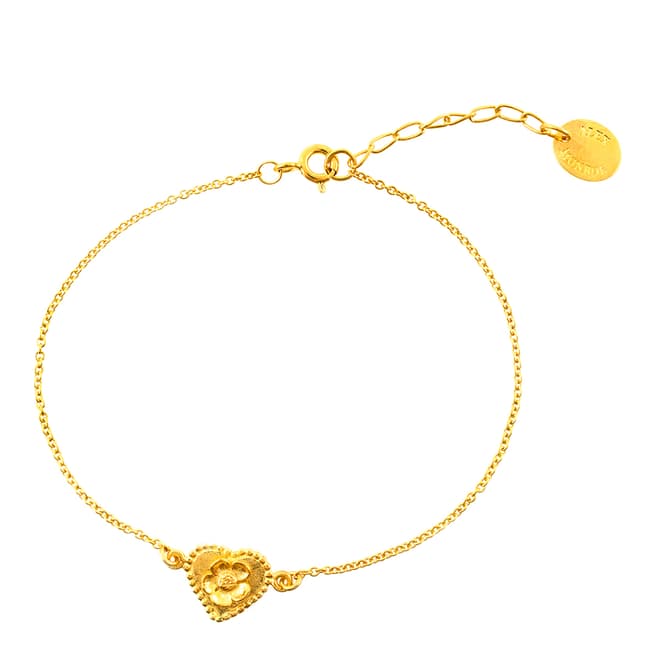 Alex Monroe Gold Plate Buttercup Heart Bracelet