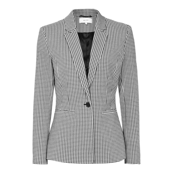 Reiss Black/White Check Linear Jacket