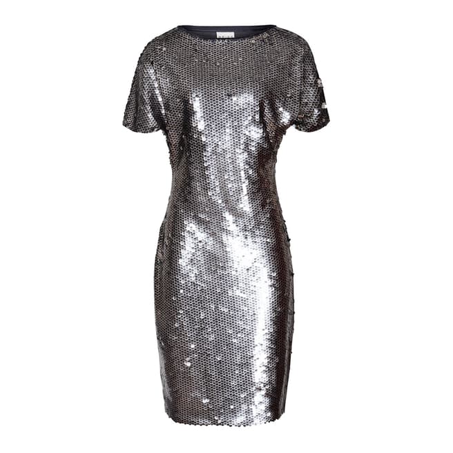 Reiss Navy/Silver Sequin Teresa Dress
