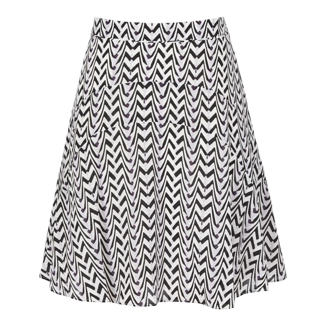 Reiss Black/White Printed Christa Skirt