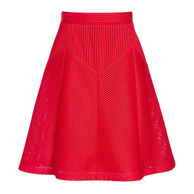 Reiss Red Textured Amythist Skirt