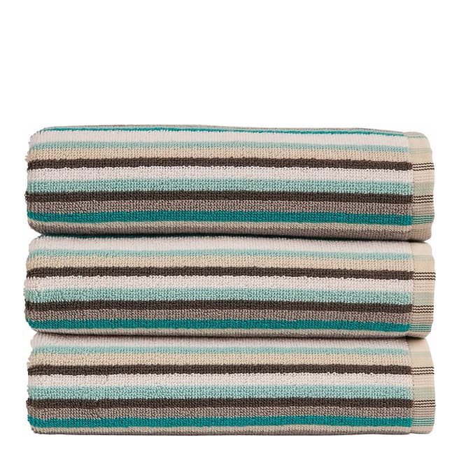 Christy Dove Grey Henley Stripe Hand Towel