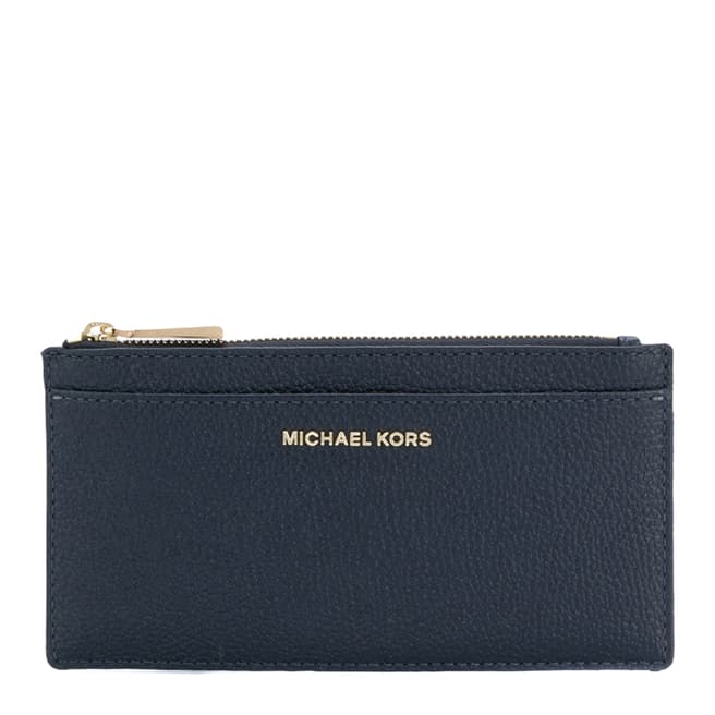 Michael Kors Navy Money Pieces Leather Card Case