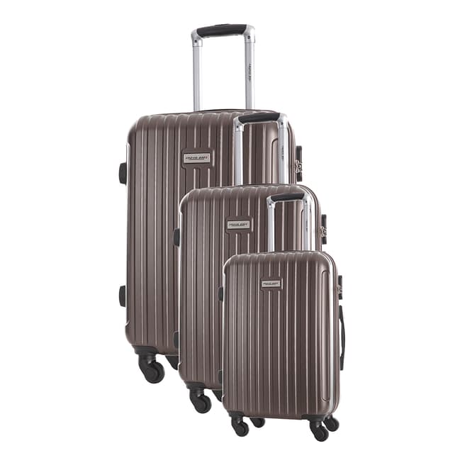 Travel One Set of three Brown Paterson Spinner Suitcases 45/55/65cm