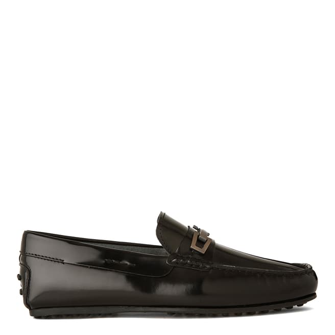 Tod's Men's Black Leather Gommino Driving Shoes