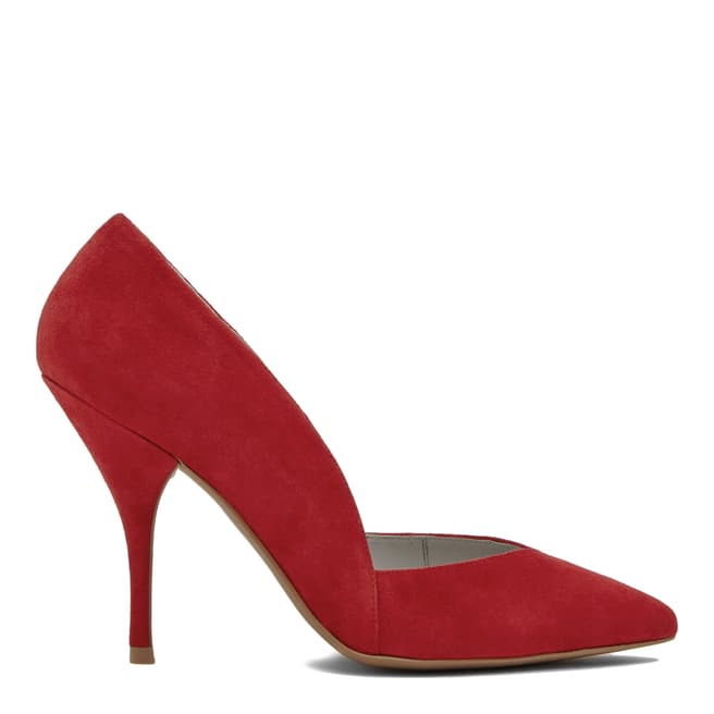 Reiss Red Suede Arya Mid Heel Court Shoes