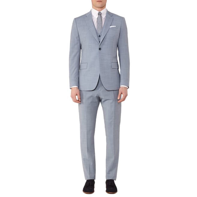 Reiss Blue Modern Fit 3 Piece Faulkenberg Suit