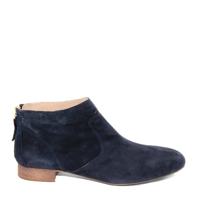 Eye Navy Suede Rovesciato Flat Ankle Boots