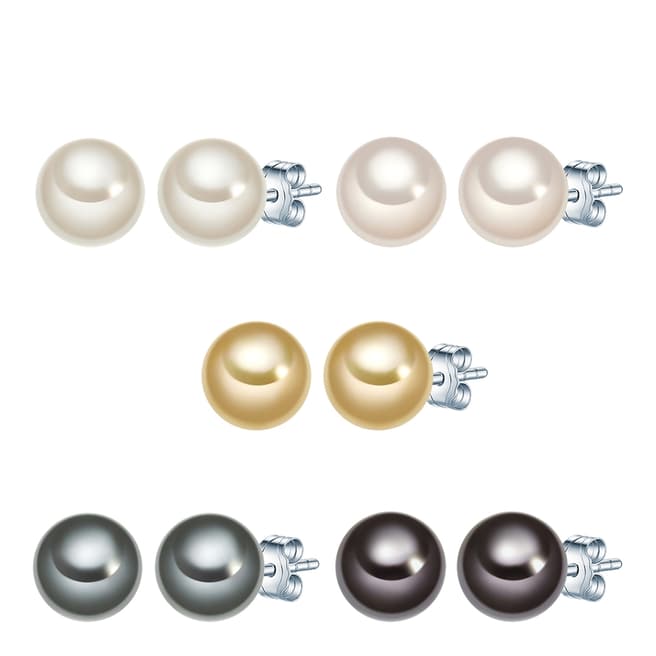 Nova Pearls Copenhagen Cream/Yellow/Grey Pearl Earring Set