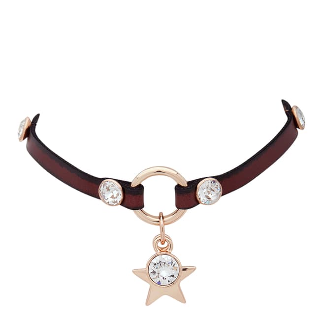 BiBi Bijoux Tan/Rose Gold Leather Choker Necklace