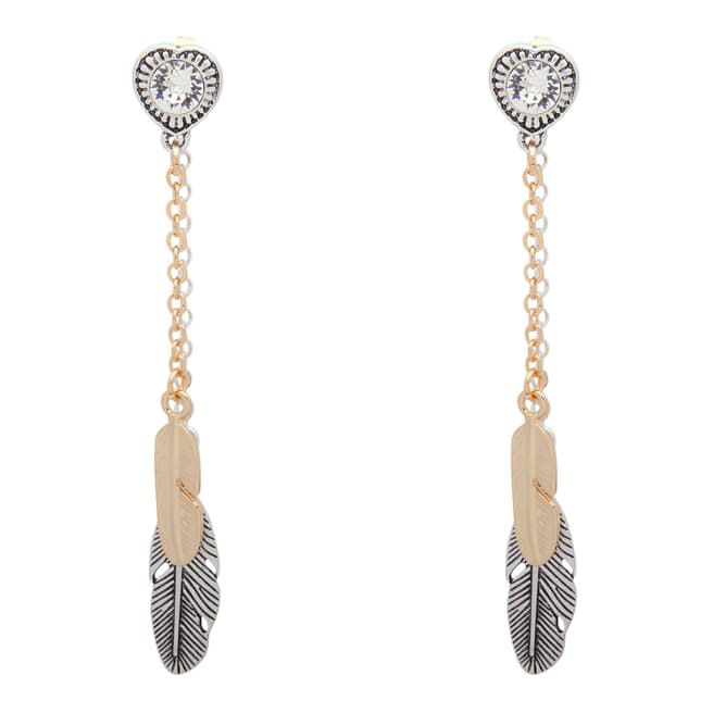 BiBi Bijoux Silver/Rose Gold Leaf Drop Earrings