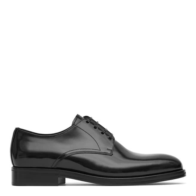 Reiss Black Arnold High Shine Derby Shoes