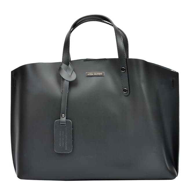 Luisa Vannini Black Tote Leather Bag
