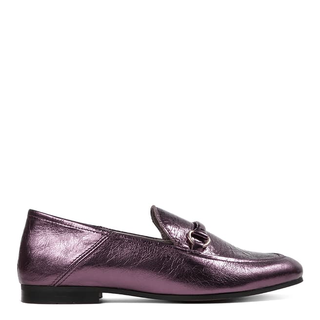 Hudson Metallic Purple Leather Arianna Loafers