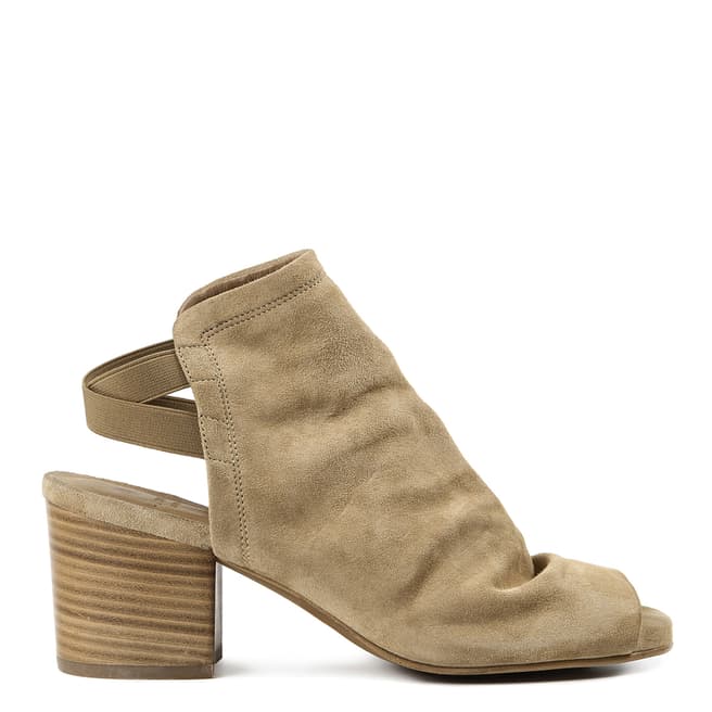 Hudson Camel Suede Haiti Peep Toe Backless Ankle Boots