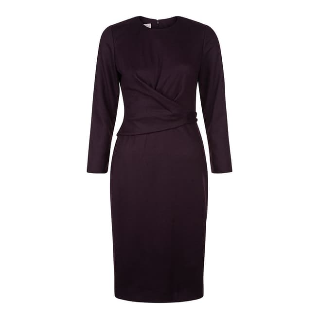 Hobbs London Purple Wool Blend Mylene Dress