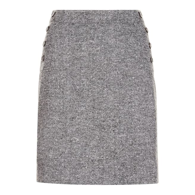 Hobbs London Grey Wool Blend Janelle Skirt