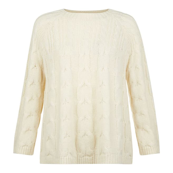 Hobbs London Cream Cable Knit Rosa Sweater