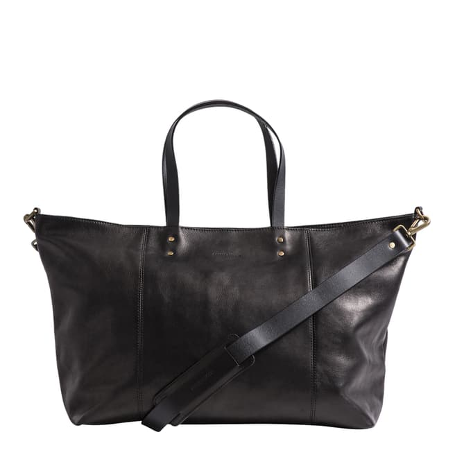 Forbes & Lewis Black Leather Teddington Weekend Bag