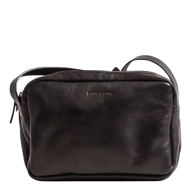 Forbes & Lewis Black Leather Sara Shoulder Bag