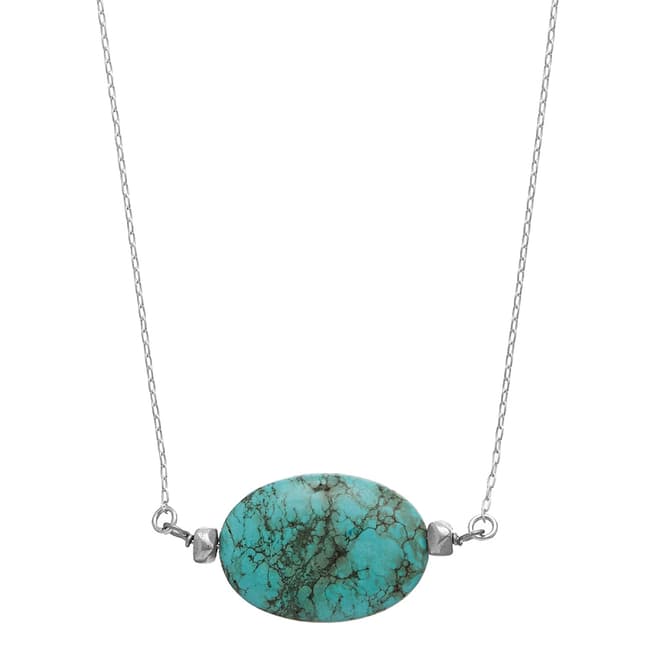 Alexa by Liv Oliver Silver/Turquoise Studded Necklace