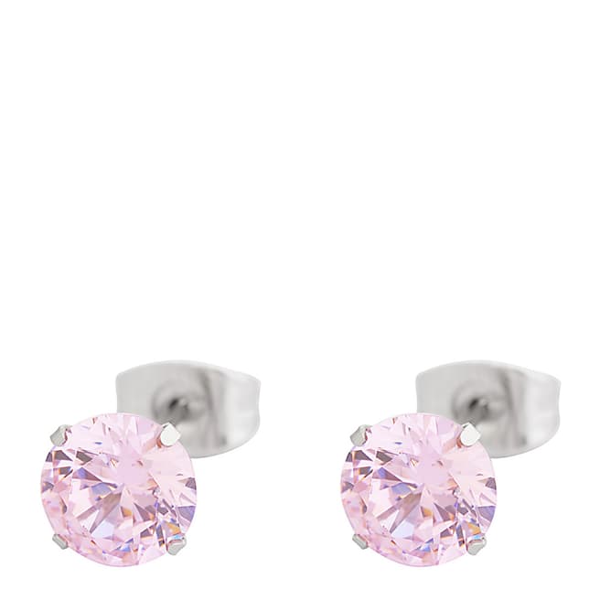 Alexa by Liv Oliver Pink Crystal Stud Earrings