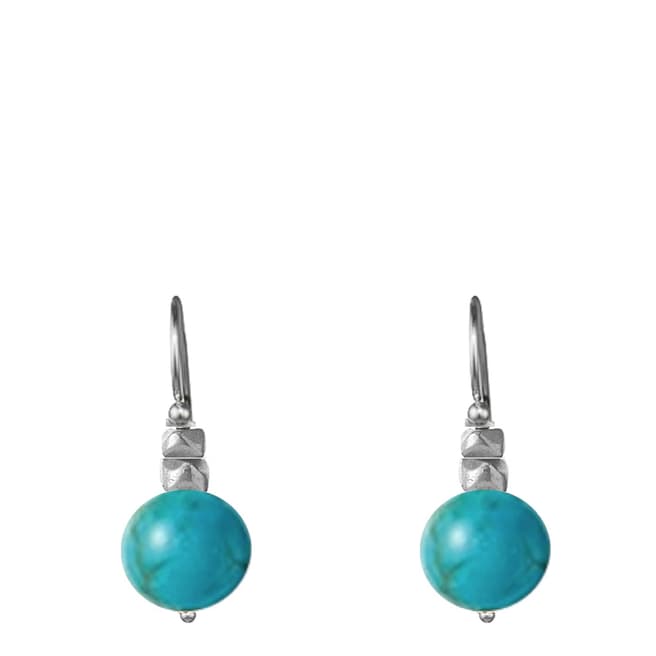 Alexa by Liv Oliver Silver Turquoise  Studded Drop Earrings
