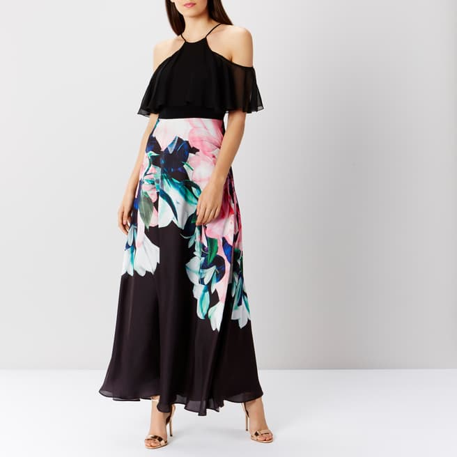 Coast Black/Multi Flamenco Print Maxi Dress