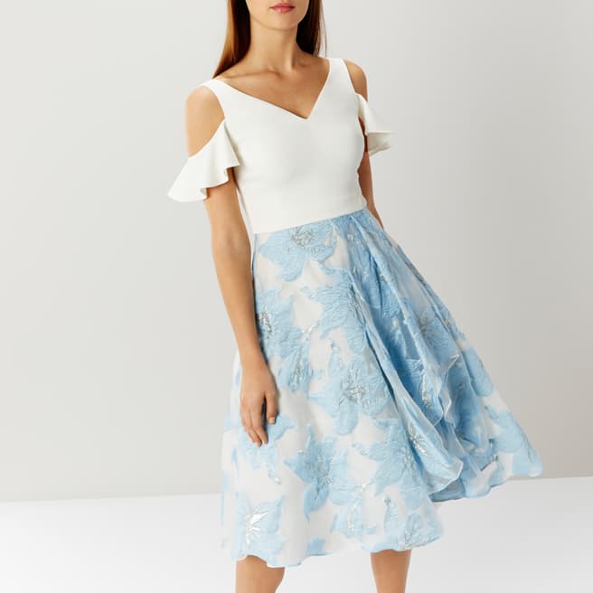 Coast White/Blue Amelia Burnout Dress 