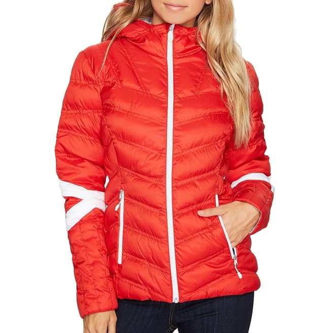 Spyder Women's Red/White Synthetic Down Vintage Hoody