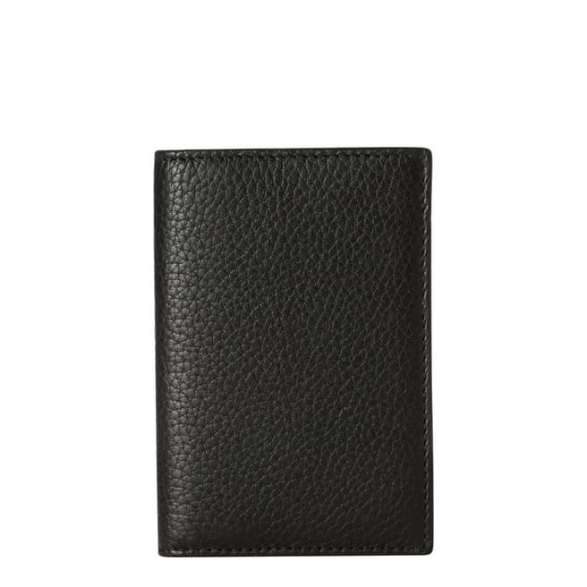 Hackett London Black Leather Credit Card Case