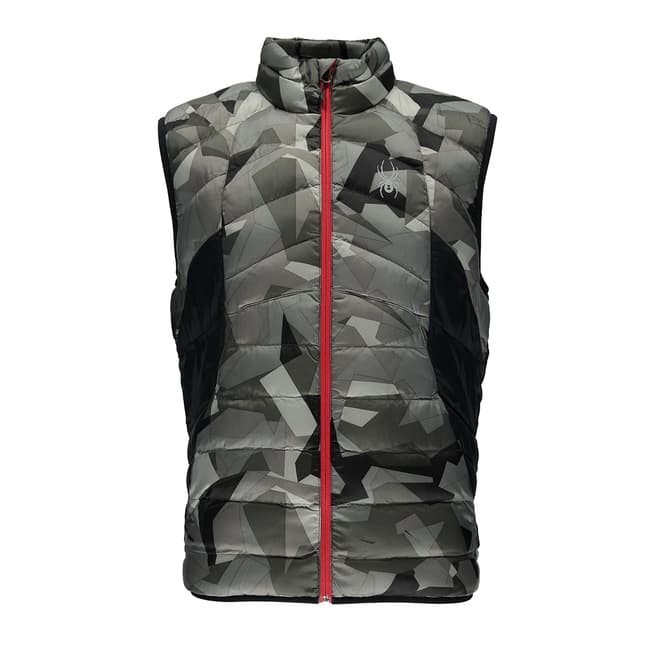 Spyder Men's Black Camo Geared Synthetic Down Vest