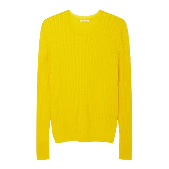 American Vintage Yellow Cable Knit Wool Blend Sweater