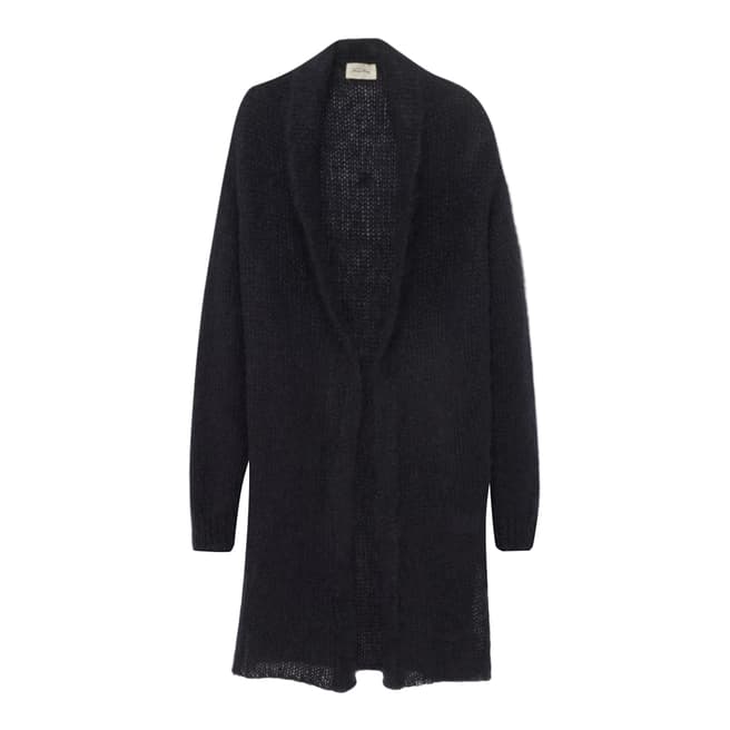 American Vintage Black Shawl Collar Wool Blend Cardigan