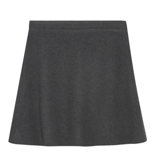 American Vintage Heather Grey A-Line Wool and Cashmere Blend Skirt