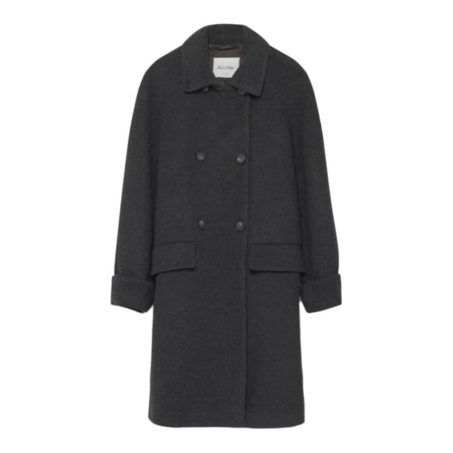 American Vintage Charcoal Chicago Wool Blend Straight Coat
