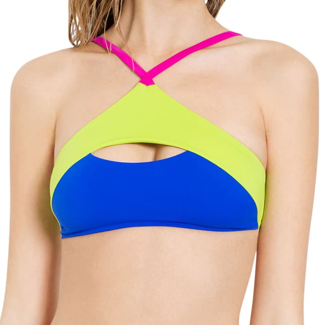 L’Agent by Agent Provocateur Blue and Green Alenya Bikini Top