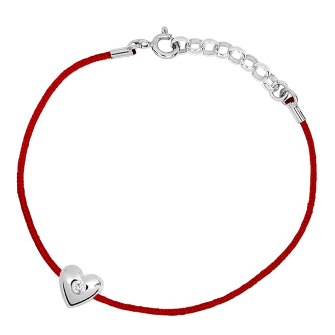 Only You Red Twisted Nylon String Diamond Bracelet 0.03Cts