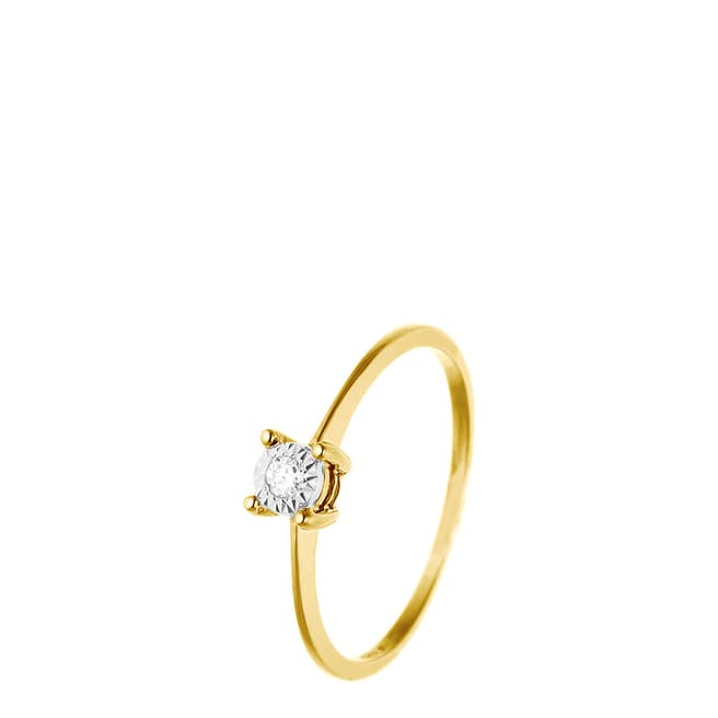 Only You Yellow Gold Solitaire Diamond Ring 0.035Cts