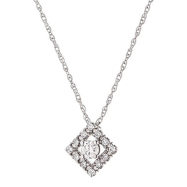 Pretty Solos Silver Diamond Pendant Necklace