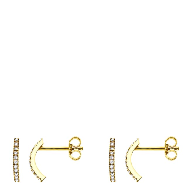 Only You Yellow Gold Soliatire Diamond Rail Earrings 0.045Cts