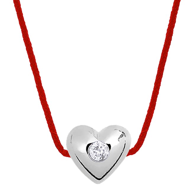 Only You Red Heart Set Real Diamond Necklace 0.03Cts