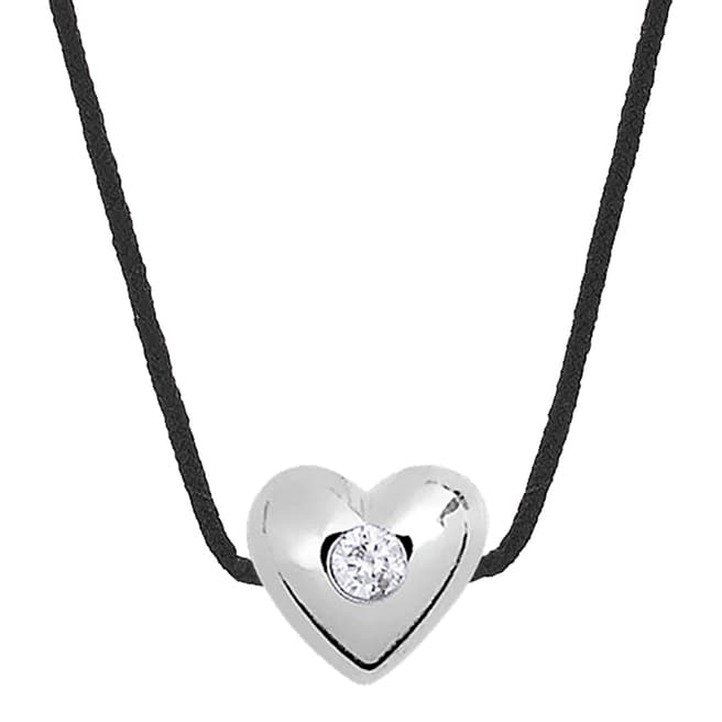 Only You Black Heart Set Real Diamond Necklace 0.03Cts