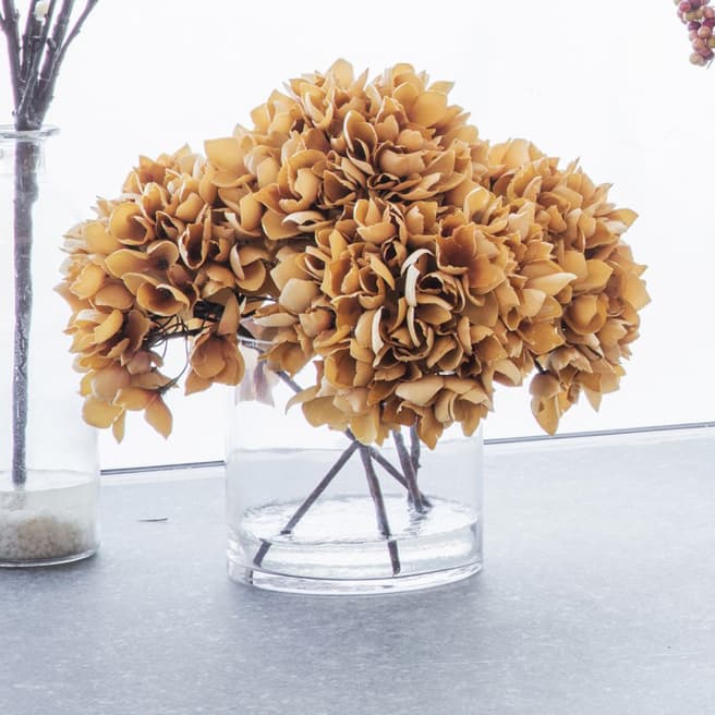 Kilburn & Scott Autumn Hydrangea with Glass Vase
