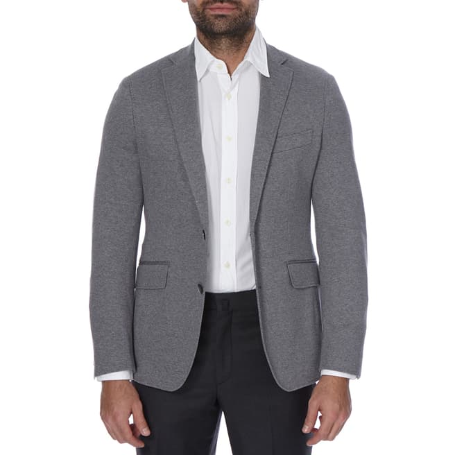 Hackett London Grey Textured Jersey Cotton Jacket